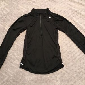 Nike quarter zip dry fit black long sleeve jacket